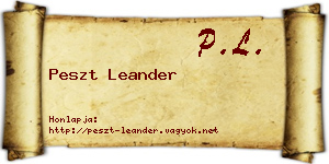 Peszt Leander névjegykártya